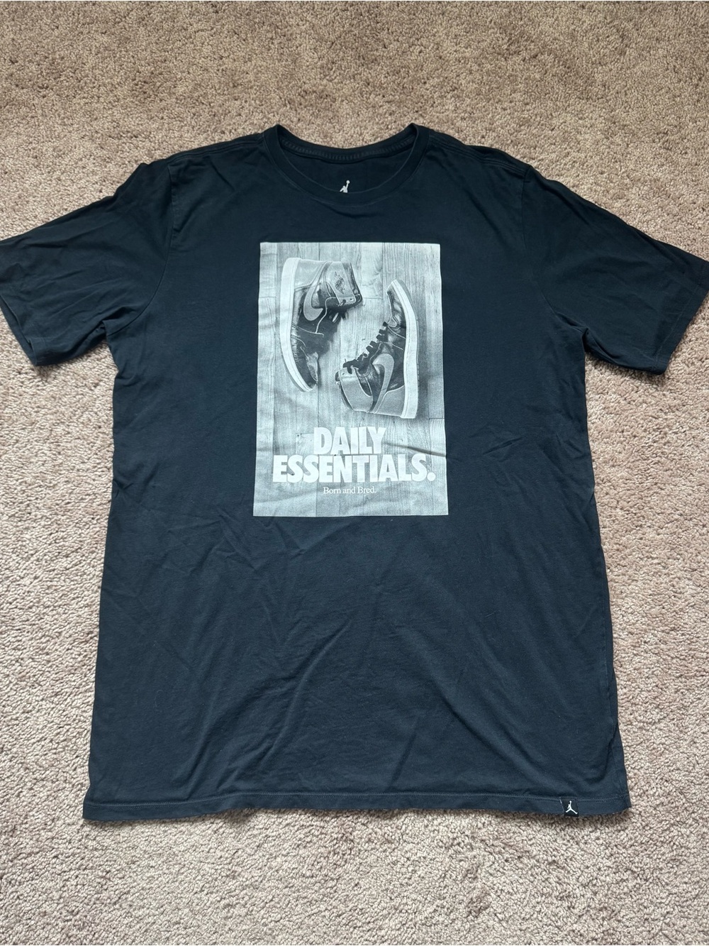 Jordan Shirt Mens XL Black Daily Essentials Born And Bred Sneaker Graphic Tee